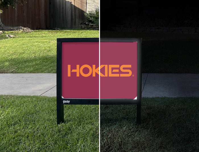 Virginia Tech Hokies Maroon Yardsy Sign - Day Night