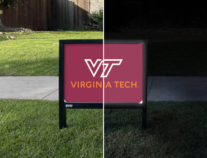 Virginia Tech Institutional Mark Maroon Yardsy Sign - Day Night