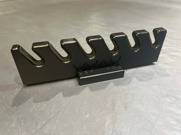 Simulated alt text for Wav Products Rod Holder / Rod Organizer   SKU: WAV6 for thorne-bros-custom-rod-tackle.myshopify.com. You are an expert SEO agent. You will generate an ALT text for this image. <Store_Context> Business Details: - Premier Midwest shop specializing in musky tackle...