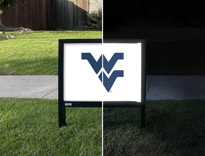 West Virginia Blue Primary Mark White Yardsy Sign - Day Night