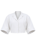 White Rib Cropped Resort Shirt – Front view