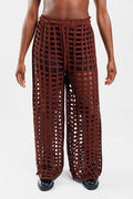 Wide Leg Basket Trousers – Basket Brown