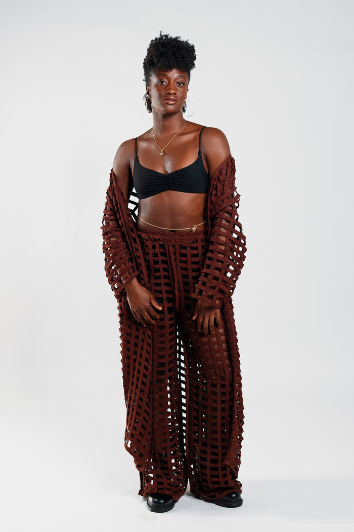 Wide Leg Basket Trousers – Basket Brown