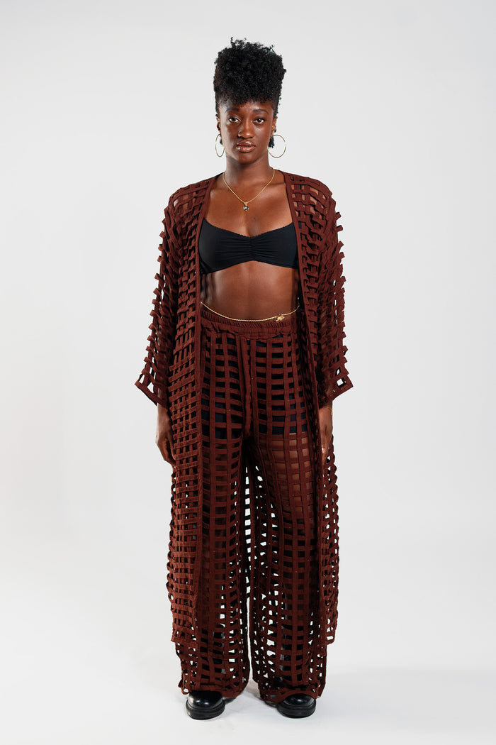 Wide Leg Basket Trousers – Basket Brown