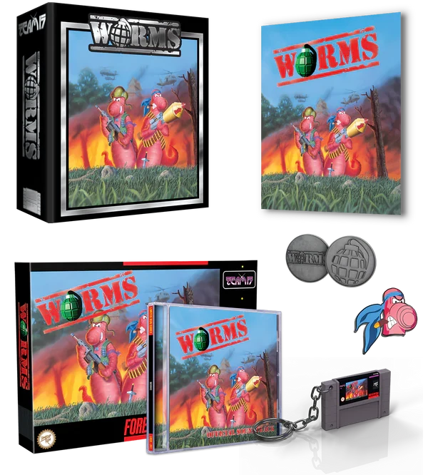WORMS COLLECTOR'S EDITION (Gray or Peach)  - SNES