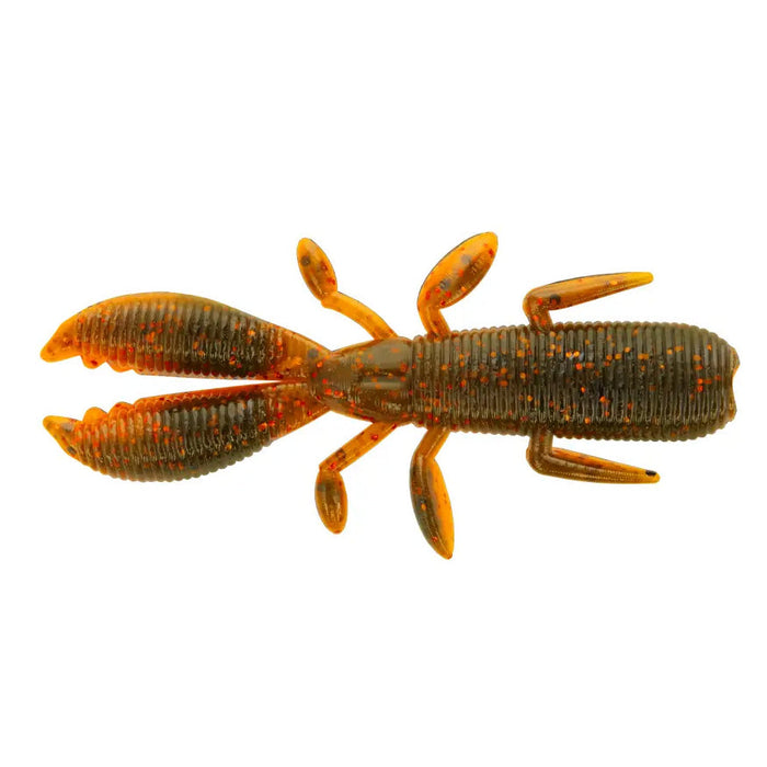 Yamamoto 2.5" Covert Craw fishing lure in natural brown and orange color with detailed claws and segmented body designed for realistic musky and freshwater fishing tackle.