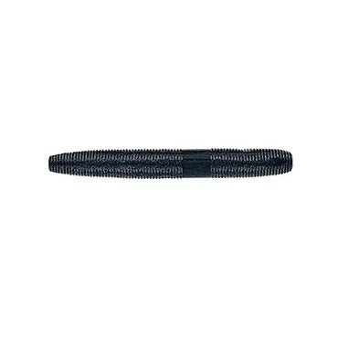 Yamamoto 3" Fat Senko soft plastic fishing lure in black with ribbed texture, designed for effective fishing tackle presentations and attracting fish.
