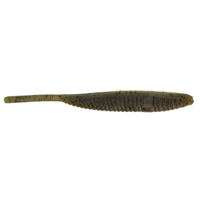 Yamamoto 5" Shad Shape Floater soft plastic fishing lure in natural greenish-brown color with textured body designed for effective fishing tackle use.