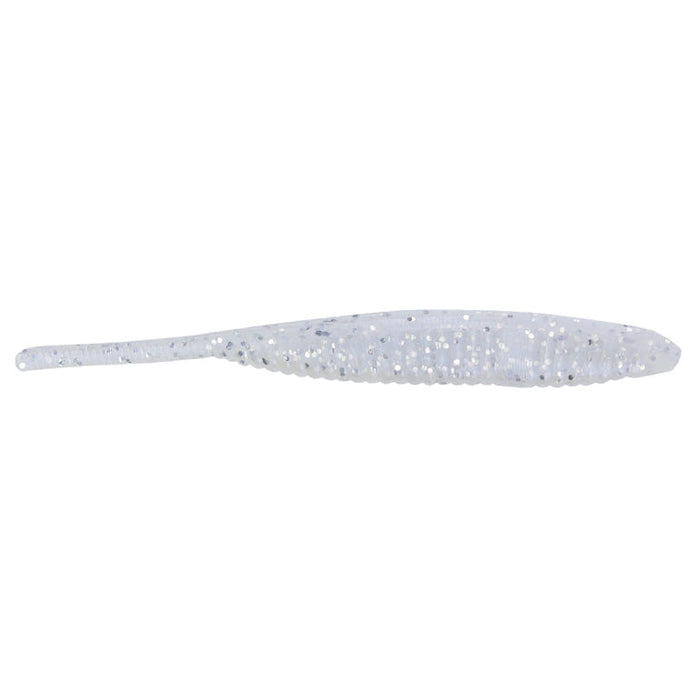 Yamamoto 5" Shad Shape Floater soft fishing lure in translucent pearl color with reflective flakes, designed for effective attraction in fishing tackle collections.