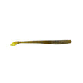 Yamamoto Kut Tail Worm 5" fishing lure in a greenish pumpkin color with black specks, designed for freshwater fishing and musky tackle applications.