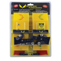 Yellowbird Pro-Pack Planer Boards in clear packaging featuring bright yellow boards with black mounting hardware designed for fishing tackle use in musky and fly fishing.