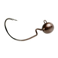 Yum Hard Head Swinging Football Jig Head with a curved, barbed hook and round, textured, brown weighted head designed for effective fishing tackle use.