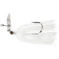 Z-Man Chatterbait PZ2 white fishing lure with metal blade, single hook, and flexible skirt designed for freshwater fishing tackle.