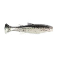 Z-Man Mulletron Swimbait in natural shad colors, featuring a soft, flexible body with speckled black and silver details designed for lifelike movement in fishing tackle.