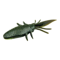 Zappu Goobum dark green soft fishing lure with textured body and multiple appendages for realistic movement in freshwater fishing applications