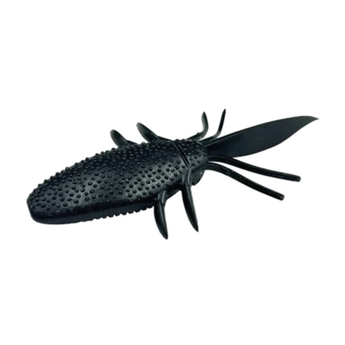 Zappu Goobum black soft fishing lure featuring a textured creature bait body multiple legs and a broad paddle tail