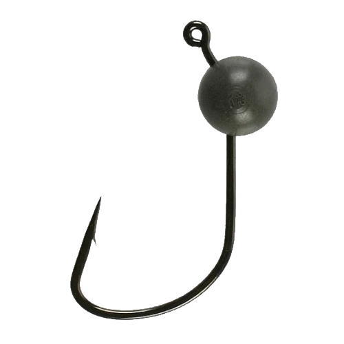Zappu Inchi King Cobra Wacky Hook featuring a curved black hook with a round weighted head designed for fishing tackle applications.