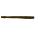 Zoom Magnum Finesse Worm fishing lure in dark olive color with ribbed texture designed for finesse fishing tackle applications.