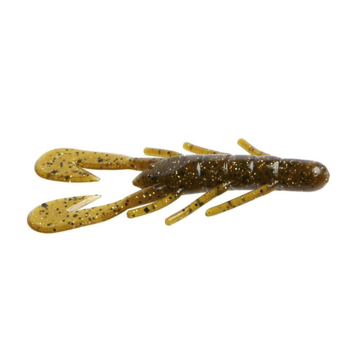 Zoom Magnum Ultra-Vibe Speed Craw fishing lure in green pumpkin magic color with detailed claws and segmented body designed for realistic movement in water.