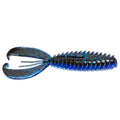 Zoom Z Craw soft plastic fishing lure in black and blue with speckled pattern, featuring twin claw appendages designed for attracting muskies and other game fish.